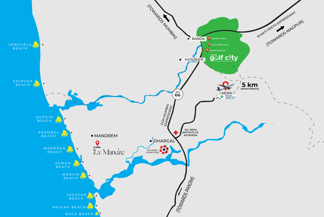Yugen Golf City Goa Location Map